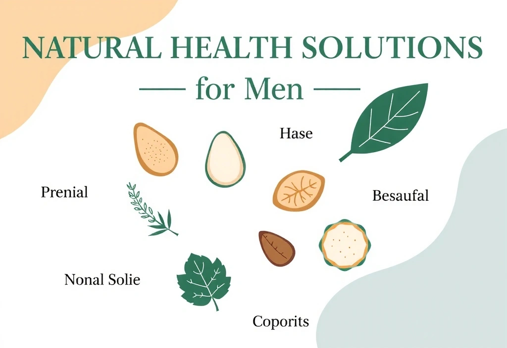 Abstract, minimalist image representing diverse natural health solutions for men