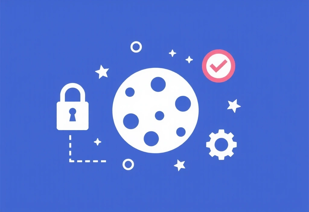 Illustration of a cookie icon surrounded by digital privacy symbols, representing cookie policy and user control over data.