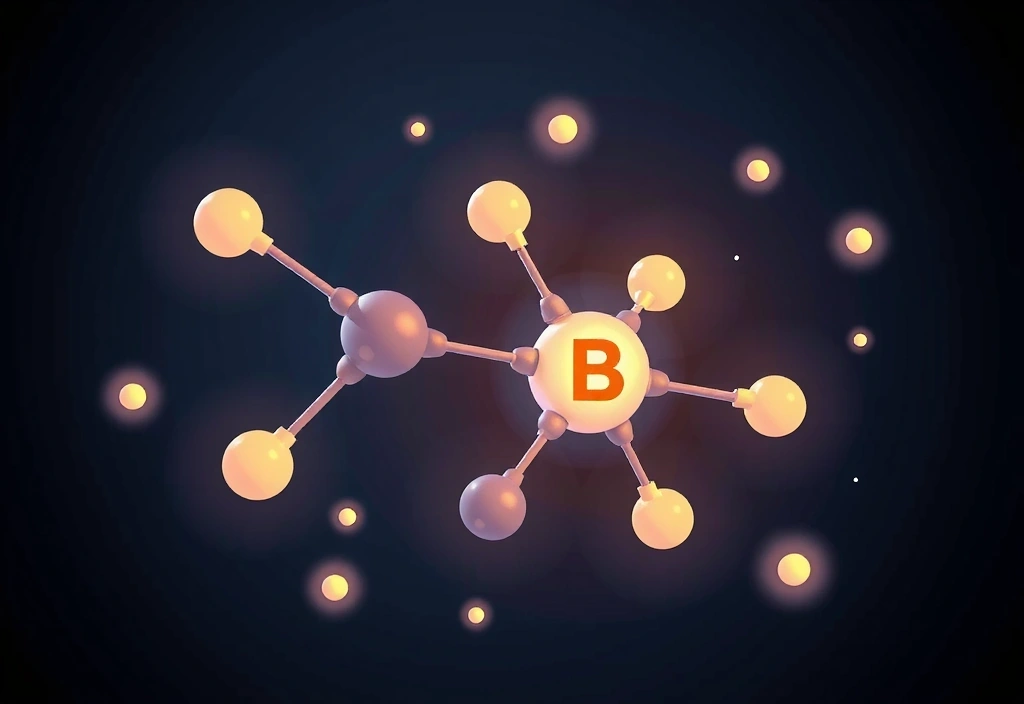 Illustration of molecular structure of a vitamin